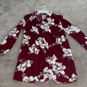 Floral burgundy dress